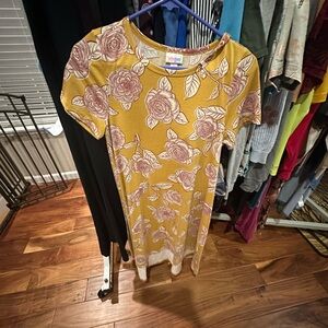 LuLaRoe Yellow Floral Midi Dress